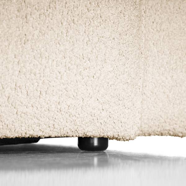 Ecksofa HUDSON 3-Sitzer mit Longchair Teddy-Bouclé Stoff Bony: Beige - Breite: 251 cm - Longchair davorstehend links