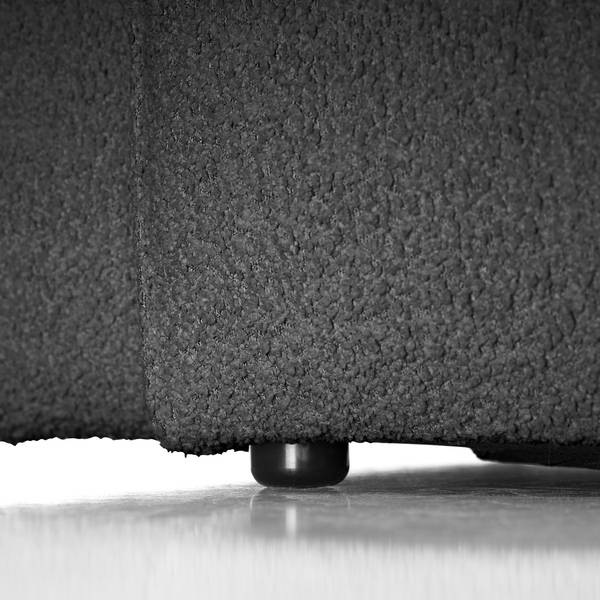 Ecksofa HUDSON 3-Sitzer mit Longchair Teddy-Bouclé Stoff Bony: Anthrazit - Breite: 251 cm - Longchair davorstehend rechts