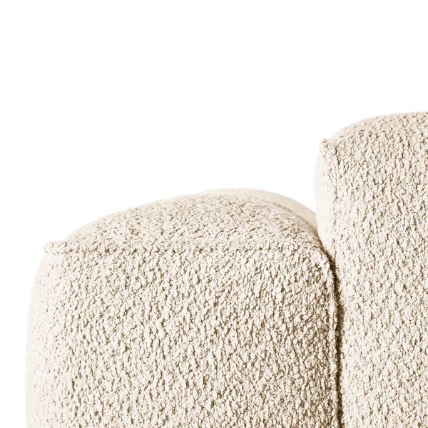 Ecksofa HUDSON 3-Sitzer mit Recamiere Teddy-Bouclé Stoff Bony: Beige - Ottomane davorstehend rechts