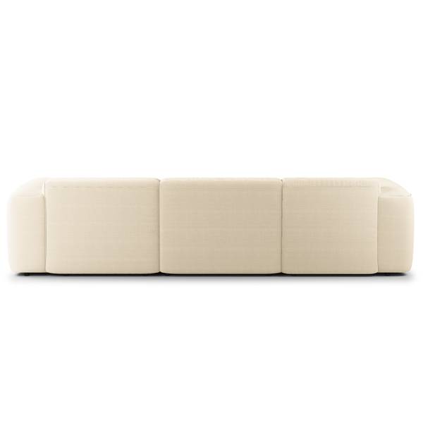 Ecksofa HUDSON 3-Sitzer mit Longchair Cordstoff Snor: Beige - Breite: 284 cm - Longchair davorstehend links