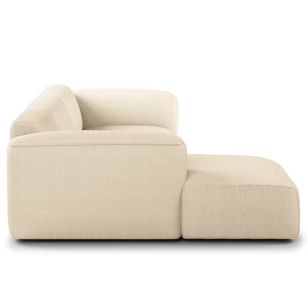 Ecksofa HUDSON 3-Sitzer mit Longchair Cordstoff Snor: Beige - Breite: 284 cm - Longchair davorstehend links