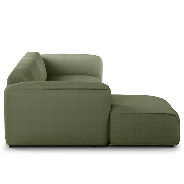 Ecksofa HUDSON 3-Sitzer mit Longchair Cordstoff Snor: Grün - Breite: 317 cm - Longchair davorstehend links