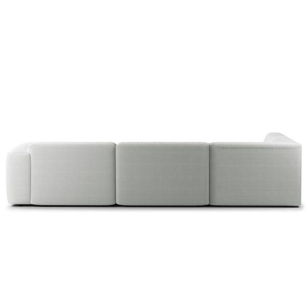 Ecksofa HUDSON 3-Sitzer mit Recamiere Cordstoff Snor: Grau - Ottomane davorstehend links