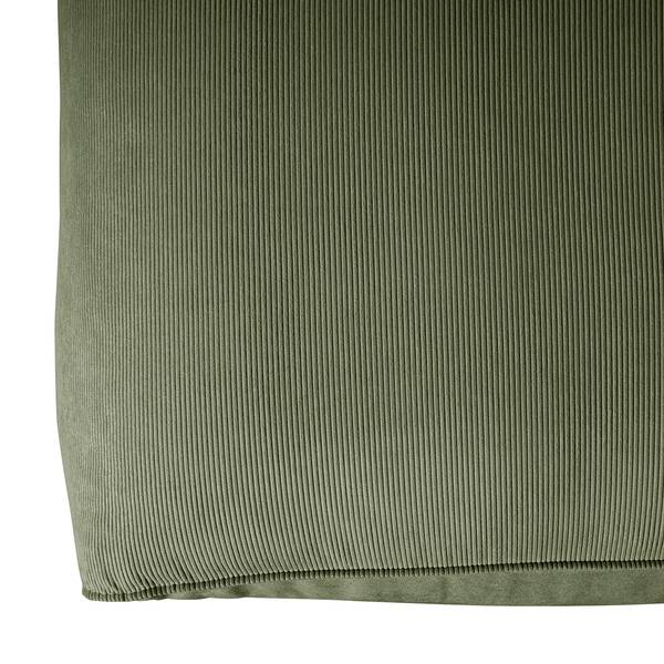 Wohnlandschaft HUDSON Cordstoff Snor: Grün - Longchair davorstehend links / Ottomane rechts