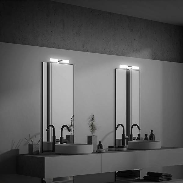 LED-badkamerlamp Klak II acrylglas - 1 lichtbron - zilver - Breedte: 32 cm