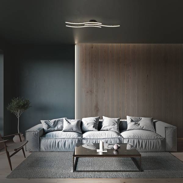 LED-plafondlamp Rey III kunststof / ijzer - 3 lichtbronnen