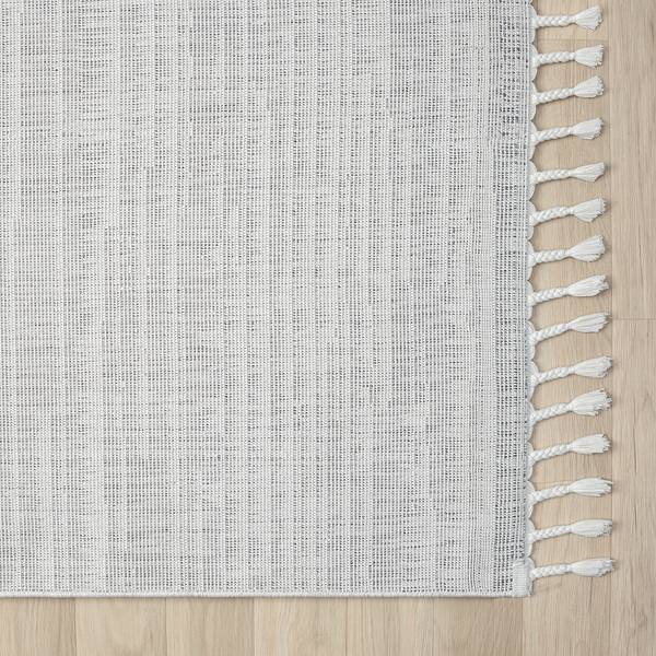 Kurzflorteppich Enya Polyester / Baumwolle - Weiß - 160 x 230 cm
