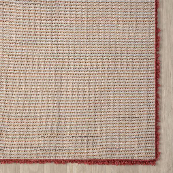 Hoogpolig vloerkleed My Shaggy polypropeen/jute - wijnrood - 200 x 290 cm