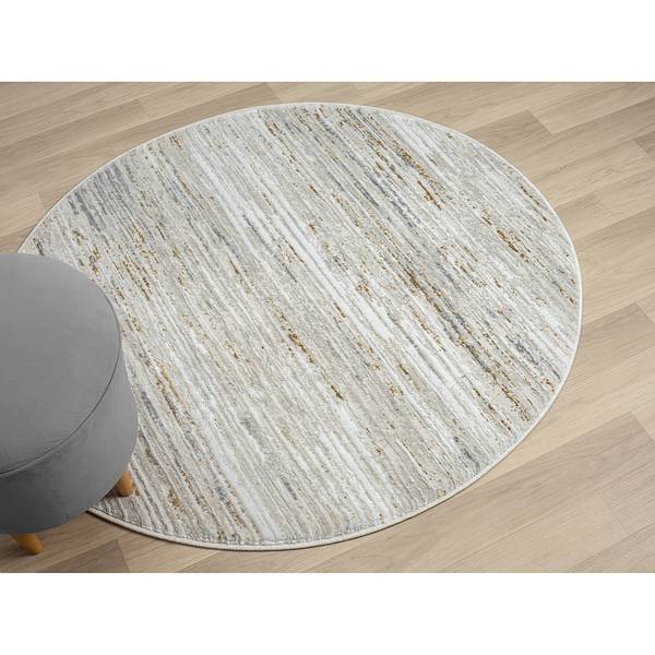 Laagpolig vloerkleed My Passion polyester/katoen - beige - 120 x 120 cm
