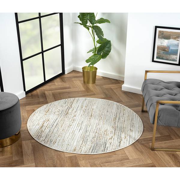 Laagpolig vloerkleed My Passion polyester/katoen - beige - 120 x 120 cm