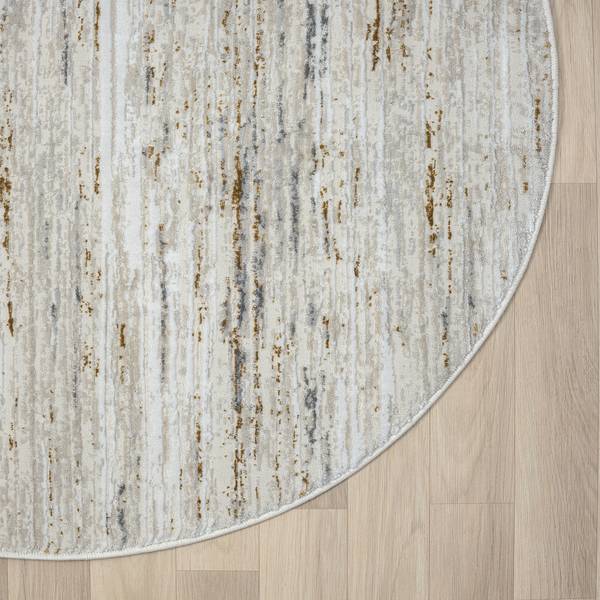 Laagpolig vloerkleed My Passion polyester/katoen - beige - 120 x 120 cm