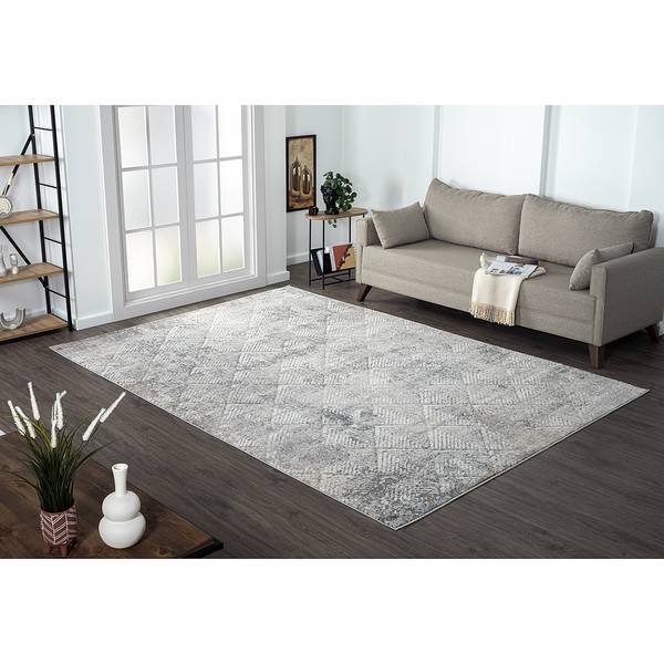 Kurzflorteppich My Heart Polyester / Baumwolle - Beige / Grau - 200 x 290 cm