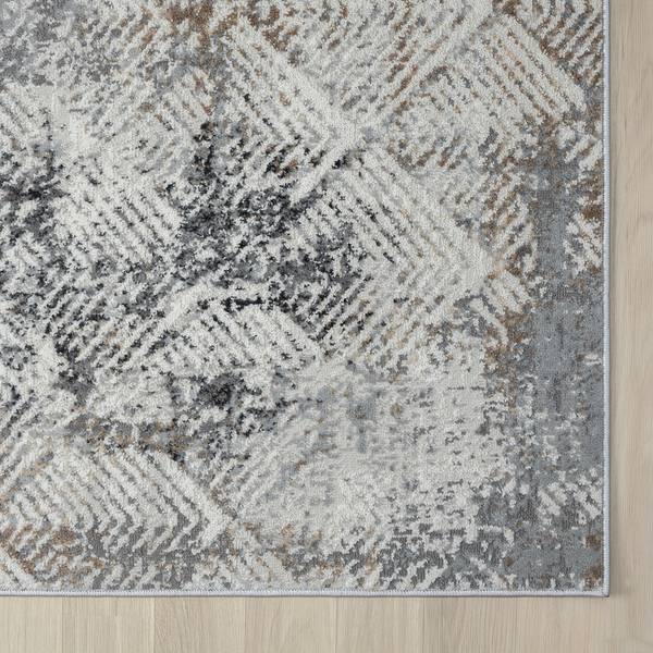 Kurzflorteppich My Heart Polyester / Baumwolle - Beige / Grau - 200 x 290 cm