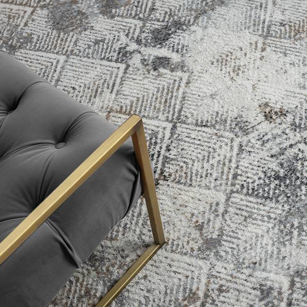 Kurzflorteppich My Heart Polyester / Baumwolle - Beige / Grau - 200 x 290 cm