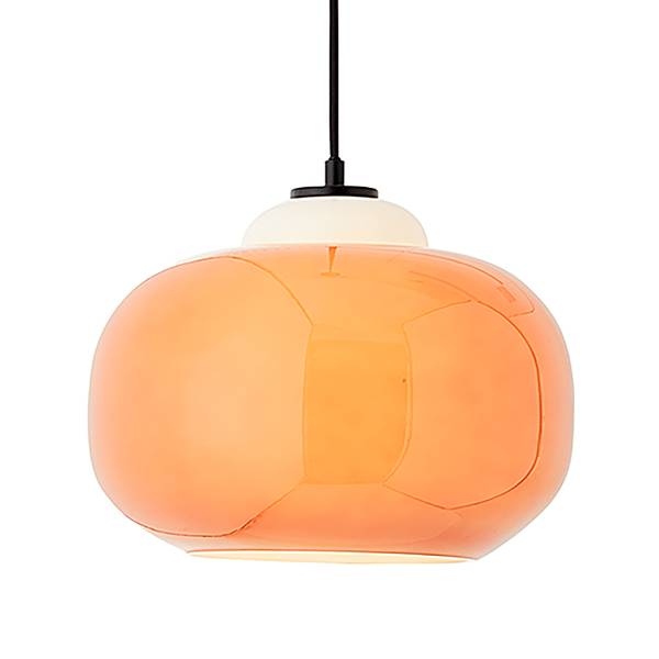 Pendelleuchte Blop Farbglas / Eisen - 1-flammig - Orange