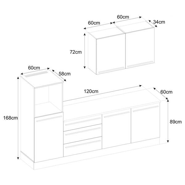Küchenzeile Packwood Inklusive Elektrogeräte - Weiß / Eiche Artisan Dekor