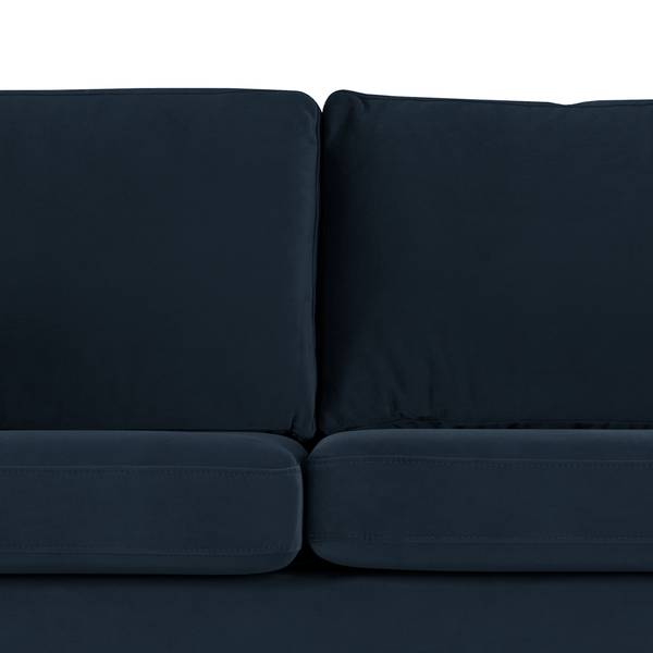 2-Sitzer Sofa BILLUND Samt Sadia: Dunkelblau - Buche Hell