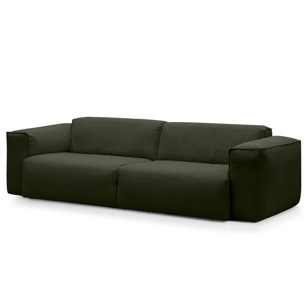 3-Sitzer Sofa HUDSON Webstoff Saia: Graugrün meliert
