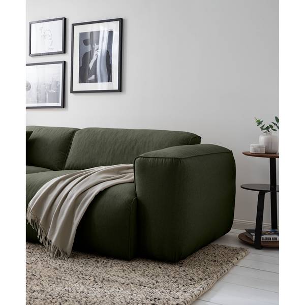 3-Sitzer Sofa HUDSON Webstoff Saia: Graugrün meliert