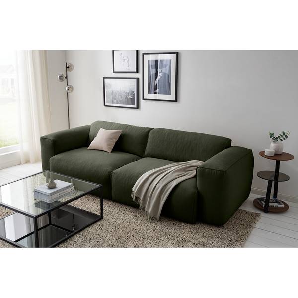 3-Sitzer Sofa HUDSON Webstoff Saia: Graugrün meliert