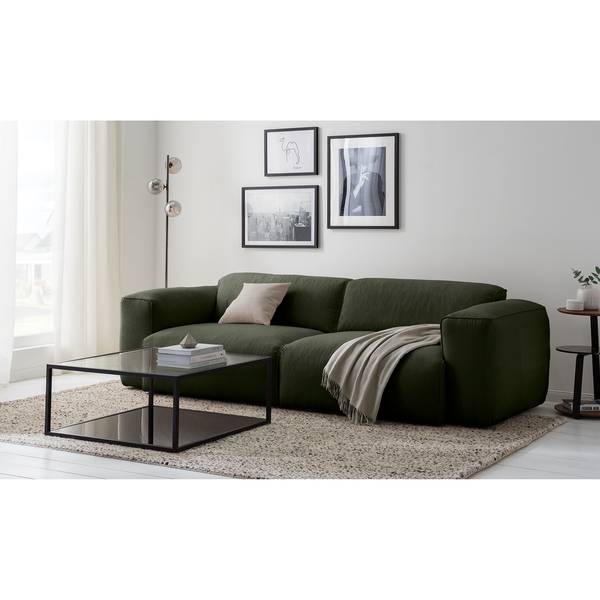 3-Sitzer Sofa HUDSON Webstoff Saia: Graugrün meliert