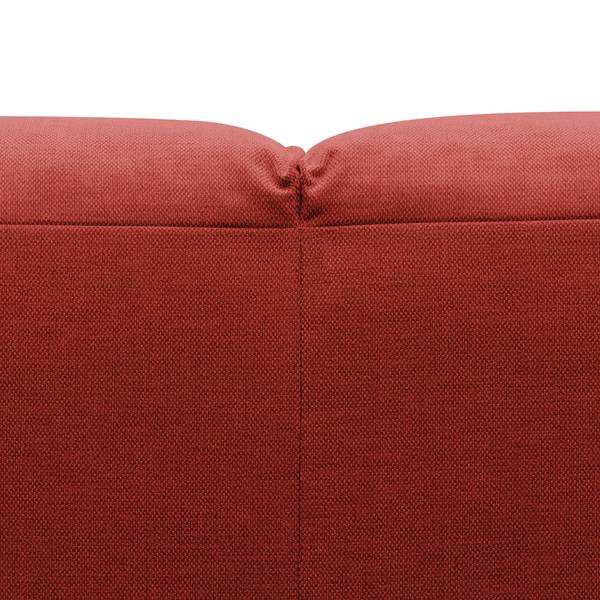 Canapé d’angle HUDSON avec méridienne Tissu Saia: Carmin - Méridienne courte à droite (vue de face)