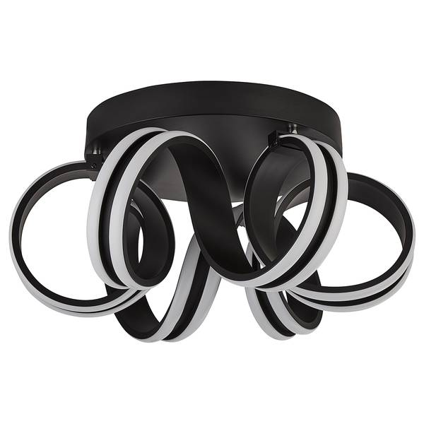 Deckenleuchte Swirl Stahl / Aluminium - Schwarz