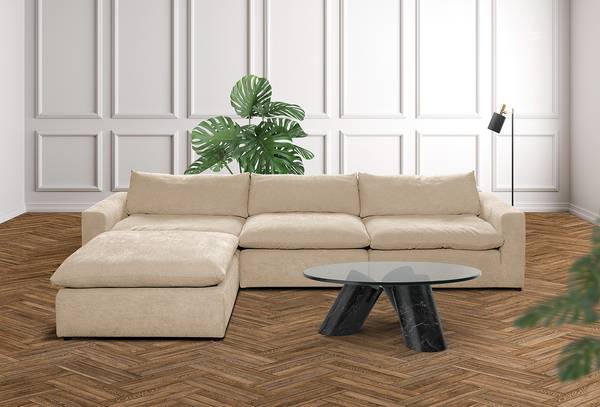 Modulaire hoek Nizza beige - 120 x 102 x 84 cm