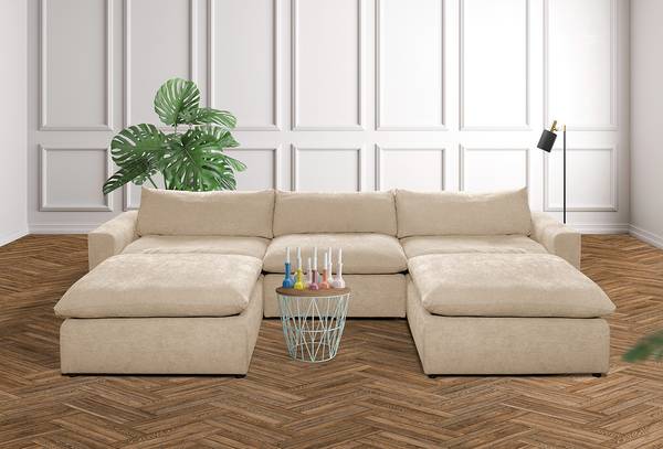 Modulaire hoek Nizza beige - 120 x 102 x 84 cm