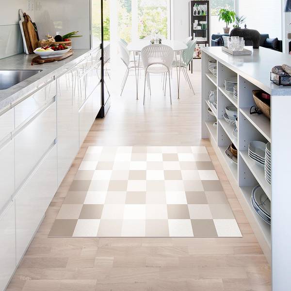 Vinyl vloerkleed Kleurrijk Schaakbord Vinyl/polyester - 120 x 120 cm