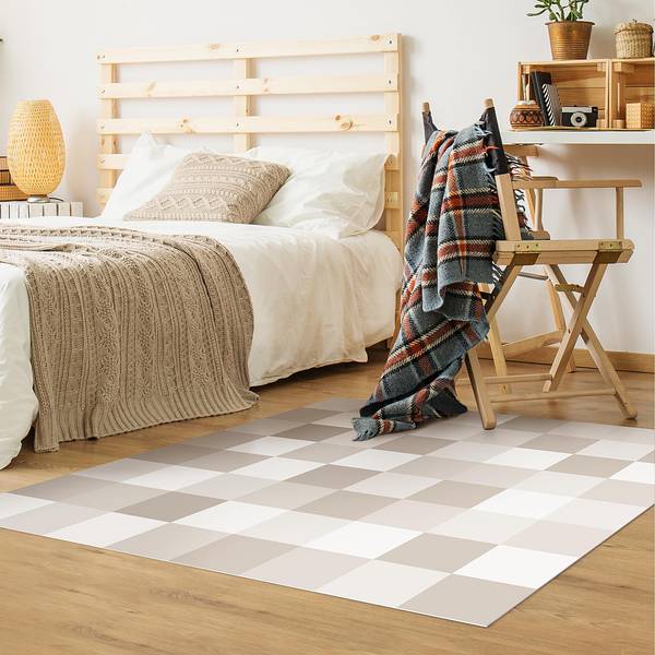 Vinyl vloerkleed Kleurrijk Schaakbord Vinyl/polyester - 120 x 120 cm