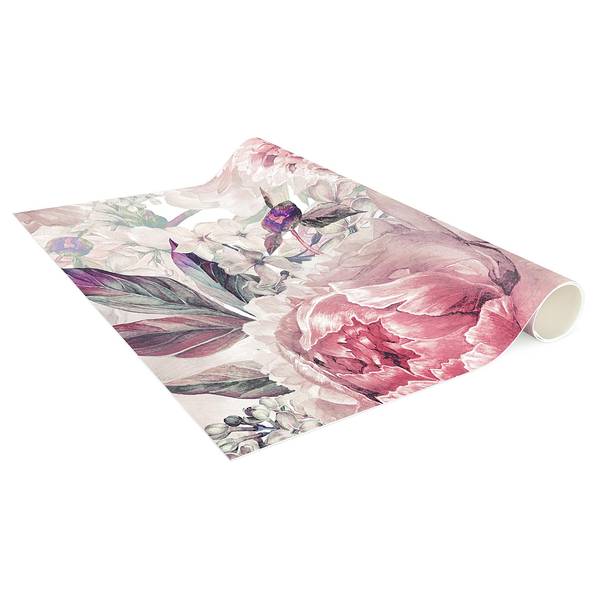 Tappeto Peonie acquarellate Vinile / Poliestere - 110 x 220 cm