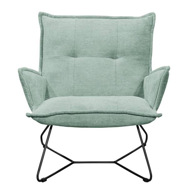 Fauteuil Tutu corduroy Fjella: mint - zonder hocker - met armleuningen
