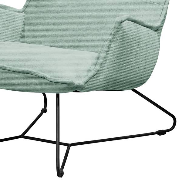 Fauteuil Tutu corduroy Fjella: mint - zonder hocker - met armleuningen