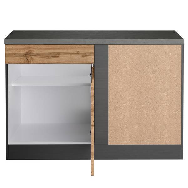 Lage hoekkast Turin Wotan eikenhouten look/grafiet