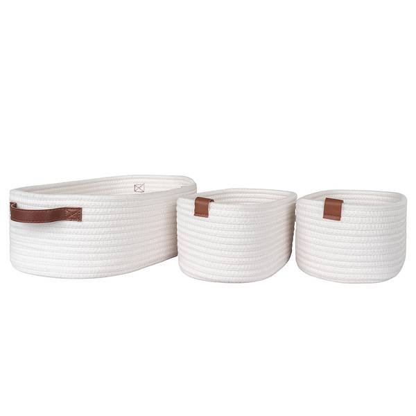 Aufbewahrungskorb Jarana 3er-Set Baumwolle - Weiß