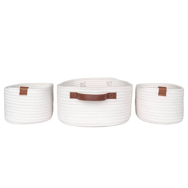 Aufbewahrungskorb Jarana 3er-Set Baumwolle - Weiß