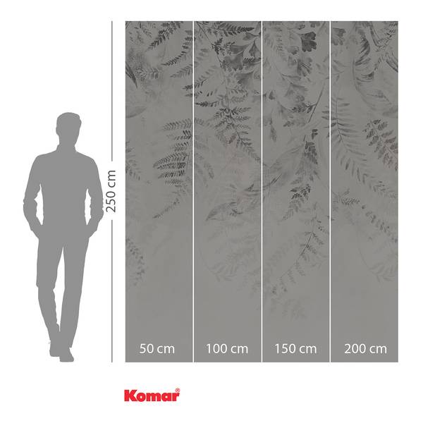 Vlies Fototapete Illuminating Ivy Vlies - Schwarz / Weiß - 200 x 250 cm