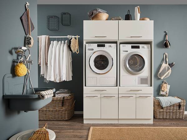 Wasmachinekast FLUSH wit kast - De Schouw Witgoed