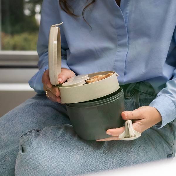 Lunchbox Bentobox L polypropeen - donkergrijs - donkergrijs