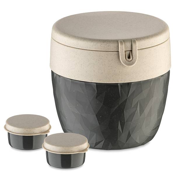 Lunchbox Bentobox L polypropeen - donkergrijs - donkergrijs