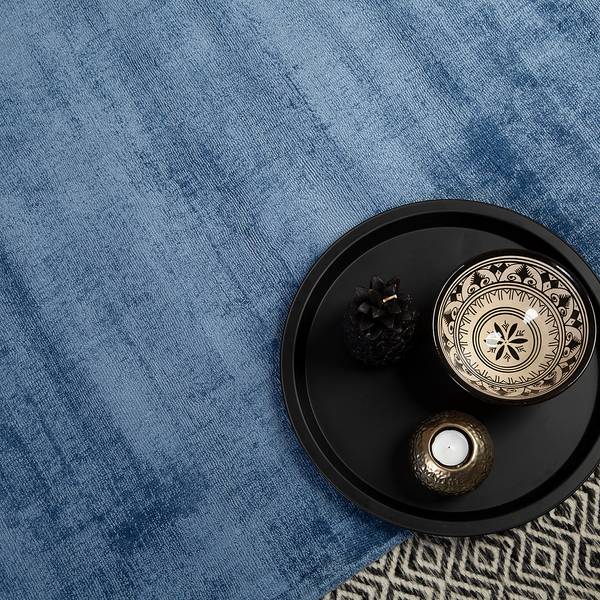 Kurzflorteppich My Maori Viskose - 200 x 290 cm - Blau - Blau - 200 x 290 cm