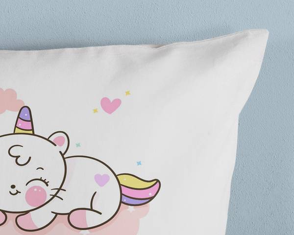 Kinderbettwäsche Puk Baumwolle - 135 x 200 cm - Pink - 135 x 200 cm
