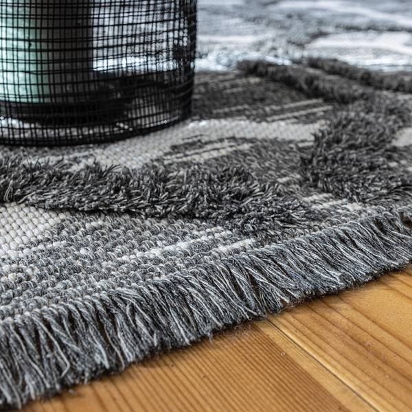 Kurzflorteppich My Nomad 440 Baumwolle / Polyester - 160 x 230 cm - Grau - Grau - 160 x 230 cm