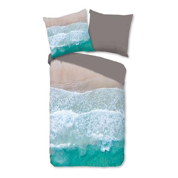 Parure de lit en microfibre Holiday Microfibre - Multicolore / Beige - 135 x 200 cm + oreiller 80 x 80 cm