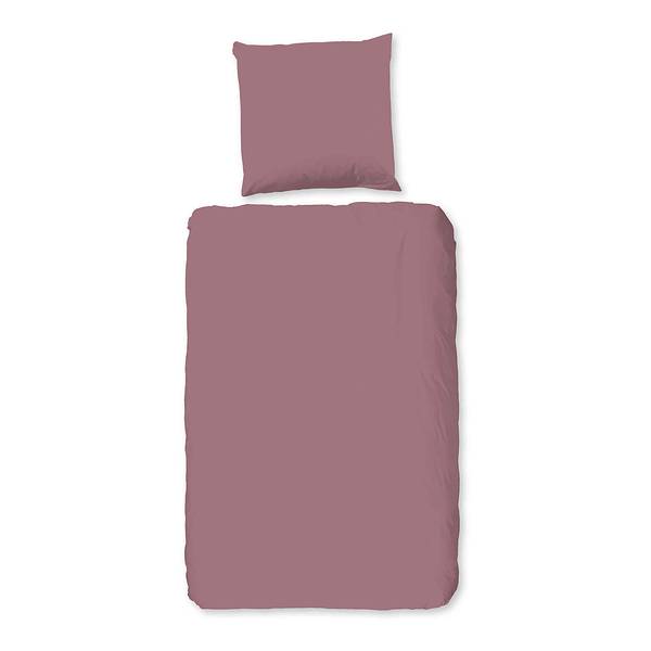 Renforce Bettwäsche Uni Satin Baumwolle/Satin - Pink - 135 x 200 cm + Kissen 80 x 80 cm