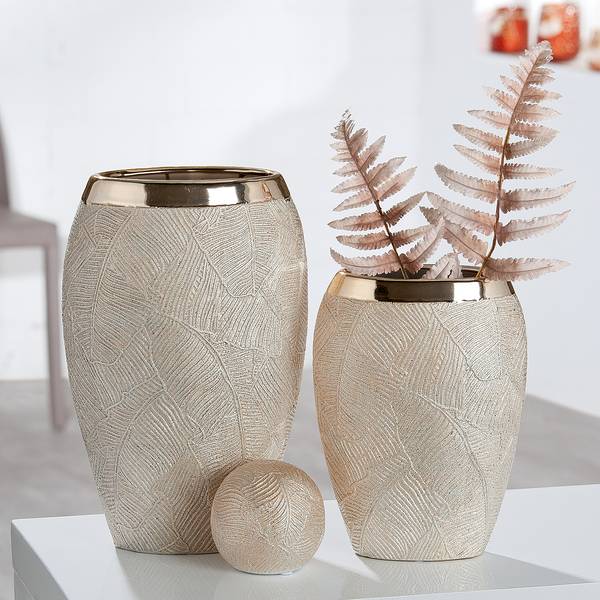 Vaso Cascade Ceramica - Champagne