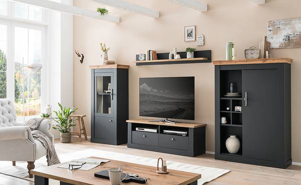 Ensemble meubles TV Taania - Type D Anthracite / Imitation chêne de Wotan