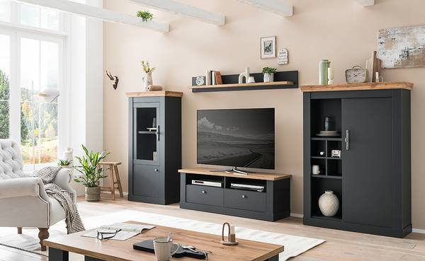 Ensemble meubles TV Taania - Type D Anthracite / Imitation chêne de Wotan