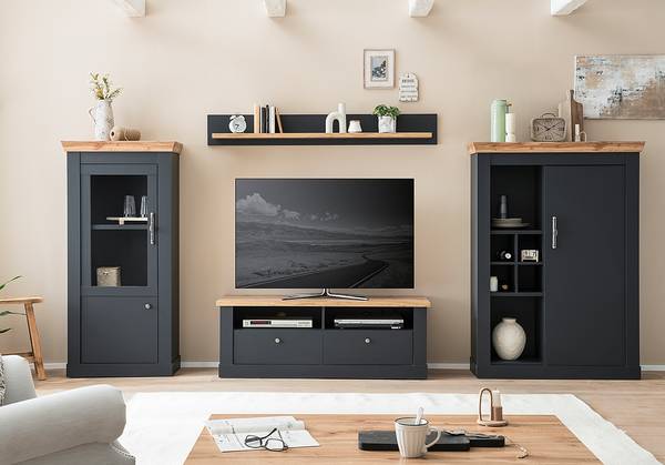 Ensemble meubles TV Taania - Type D Anthracite / Imitation chêne de Wotan